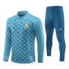 Marseille  Tracksuits Long Sleeve Soccer Training Uniforms black-Deep Blue-green Camouflag