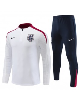 England Tracksuits Long Sleeve Soccer Training Uniforms White for Football Fan