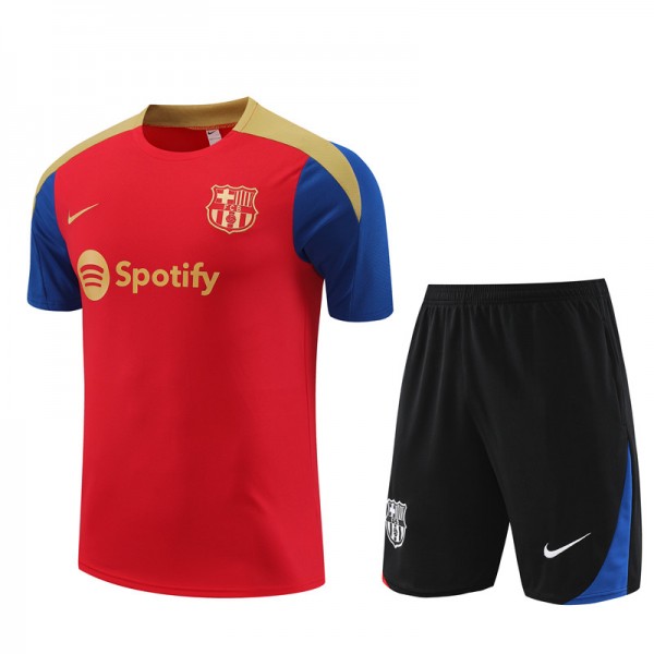 Barcelona Adult Short Sleeve Training Suit for Barcelona Fans Red
