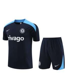 Chelsea  Adult Short Sleeve Training Suit Dark Blue for Football Fan