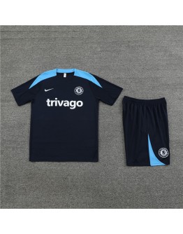 Chelsea  Adult Short Sleeve Training Suit Dark Blue for Football Fan