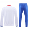 France Full Zip Jacket Long Sleeve Soccer Training Coat White for Football Fans