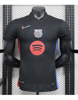 Barcelona 2024/25 Away Replica Custom Jersey Champions League Jerseys- Black