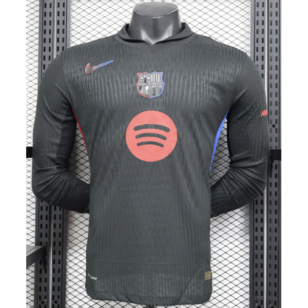 Barcelona FC 2024/25 Away Long Sleeve Replica Custom Jersey - Black
