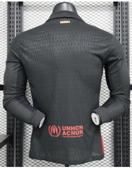 Barcelona FC 2024/25 Away Long Sleeve Replica Custom Jersey - Black