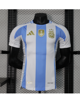 Argentina 2024/25 Home Replica Custom Jersey Soccer Jerseys for Messi fan- White