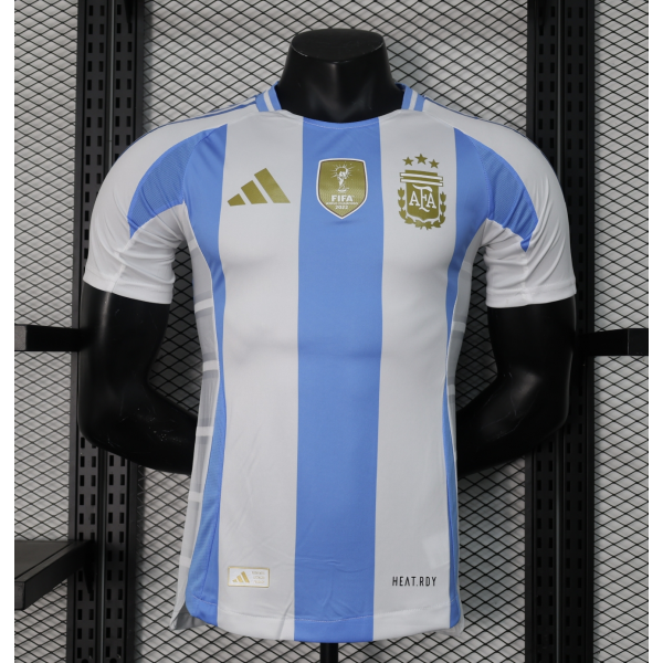 Argentina 2024/25 Home Replica Custom Jersey Soccer Jerseys for Messi fan- White