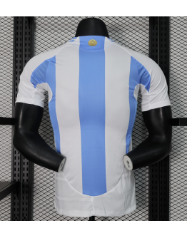 Argentina 2024/25 Home Replica Custom Jersey Soccer Jerseys for Messi fan- White