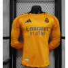 Real Madrid 2024/25 Away Long Sleeve Replica Custom Jersey Champions League Jerseys- Yellow