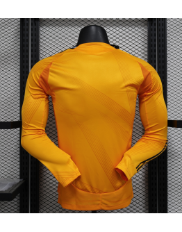 Real Madrid 2024/25 Away Long Sleeve Replica Custom Jersey Champions League Jerseys- Yellow