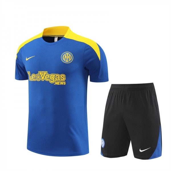 Inter Milan Adult Short Sleeve Training Suit Blue for Soccer Fans
