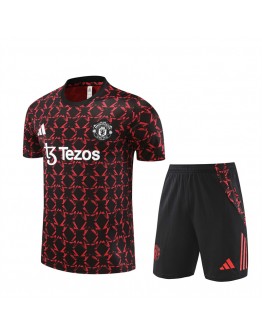 Manchester United Adult Short Sleeve Training Suit Football Shirt Red 
