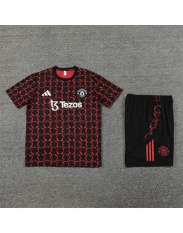Manchester United Adult Short Sleeve Training Suit Football Shirt Red 