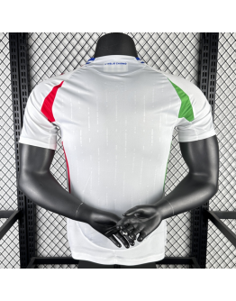 Italy 2024/25 Away Replica Custom Jersey  for Football Fans- White