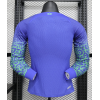 Brazil 2024/25 Away Replica Long Sleeve Custom Jersey Customize Soccer Jersey- Deep Blue