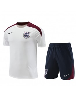 England Adult Short Sleeve Training Suit White for Soccer Fans