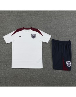 England Adult Short Sleeve Training Suit White for Soccer Fans
