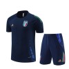 Italy Adult Short Sleeve Training Suit Blue for Football Fan