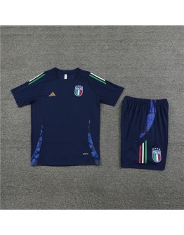 Italy Adult Short Sleeve Training Suit Blue for Football Fan