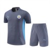Manchester City  Adult Short Sleeve Training Suit Light Football Shirt Grey
