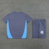 Manchester City  Adult Short Sleeve Training Suit Light Football Shirt Grey