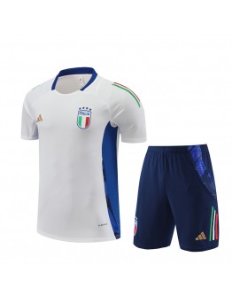 Italy Adult Short Sleeve Training Suit White  for Football Fans