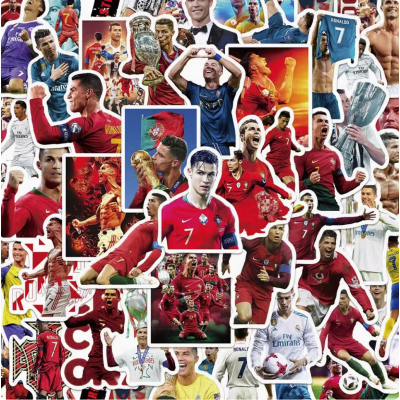 50 pcs no repeat Cristiano Ronald Stickers for Soccer Fan Ronaldo fans