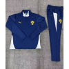 Portugal Tracksuits Long Sleeve Soccer Training Uniforms Dark Blue