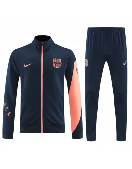 FC Barcelona 2025/26 Full Zip Jacket Long Sleeve Soccer Training Coat Dark Blue