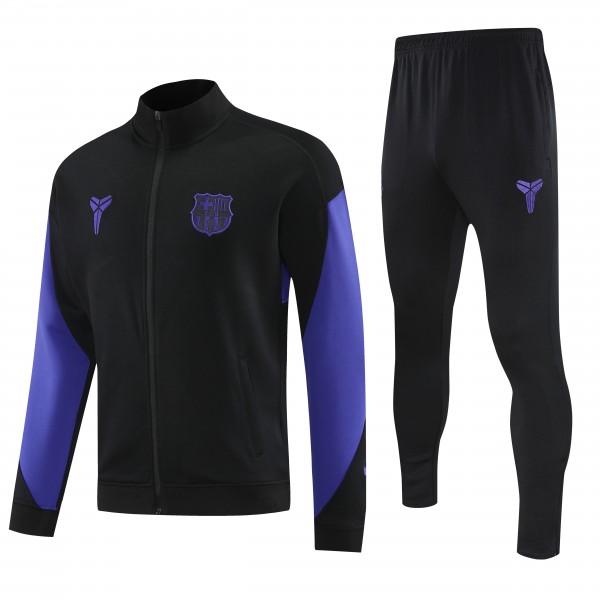FC Barcelona 2025/26 Full Zip Jacket Long Sleeve Soccer Training Coat Black-Blue