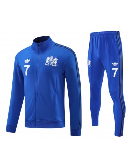 Manchester United 2025/26 Full Zip Jacket Long Sleeve Soccer Training Coat Blue