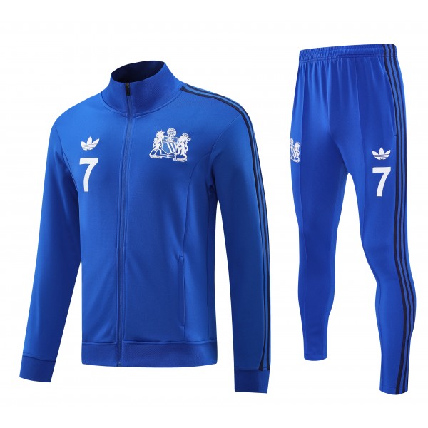 Manchester United 2025/26 Full Zip Jacket Long Sleeve Soccer Training Coat Blue