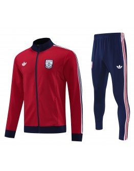 Arsenal 2025/26 Full Zip Jacket Long Sleeve Soccer Training Coat Red