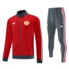 Manchester United 2025/26 Full Zip Jacket Long Sleeve Soccer Training Coat Red Grey