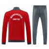 Manchester United 2025/26 Full Zip Jacket Long Sleeve Soccer Training Coat Red Grey