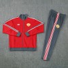 Manchester United 2025/26 Full Zip Jacket Long Sleeve Soccer Training Coat Red Grey