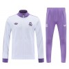 Real Madrid  2025/26 Full Zip Jacket Long Sleeve Soccer Training Coat White Purple