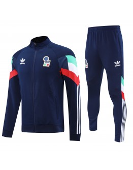 Federazione Italiana Giuoco Calcio FIGC 2025/26 Full Zip Jacket Long Sleeve Soccer Training Coat Dark Blue