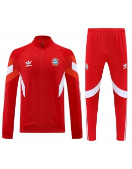 FC Bayern Munchen 2025/26 Full Zip Jacket Long Sleeve Soccer Training Coat Red