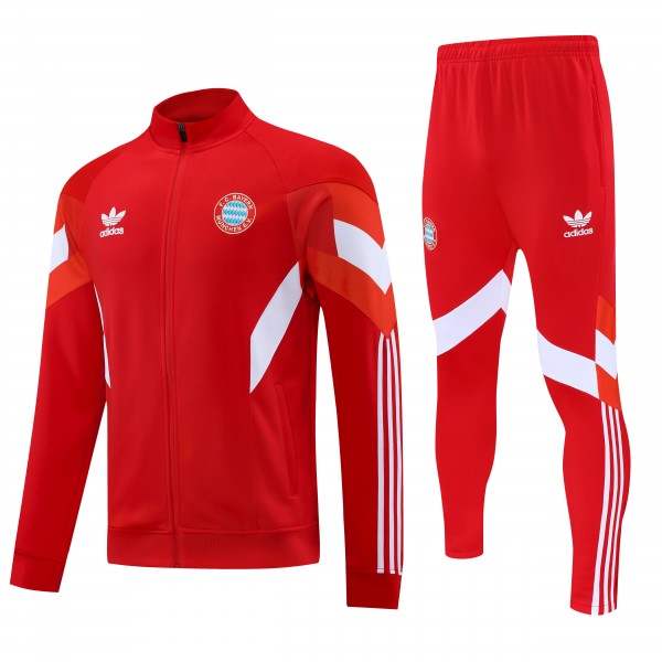FC Bayern Munchen 2025/26 Full Zip Jacket Long Sleeve Soccer Training Coat Red