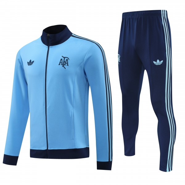 Argentine Football Association AFA 2025/26 Full Zip Jacket Long Sleeve Soccer Training Coat Light Blue