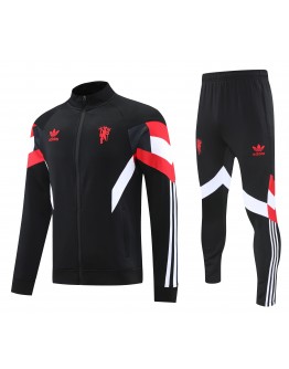 Manchester United 2025/26 Full Zip Jacket Long Sleeve Soccer Training Coat Black