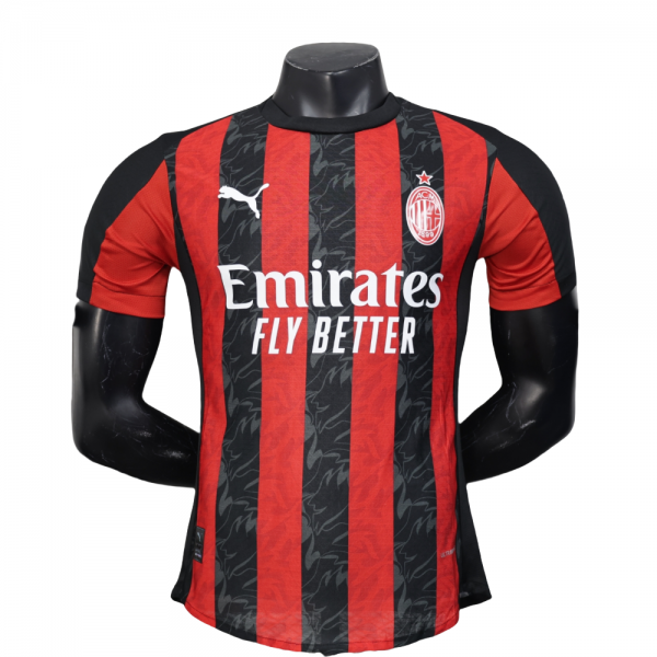 AC Milan 2025/26 Home Replica Soccer Jersey Custom Jersey Champions League Jerseys- Red