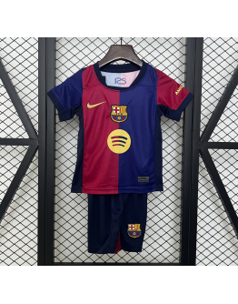 Barcelona FC 2024/25 Home Kids Apparel Replica Custom Jerseys Youth uniforms - Red