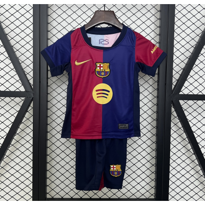 Barcelona FC 2024/25 Home Kids Apparel Replica Custom Jerseys Youth uniforms - Red