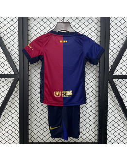 Barcelona FC 2024/25 Home Kids Apparel Replica Custom Jerseys Youth uniforms - Red
