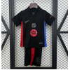 Barcelona FC 2024/25 Away Kids Apparel Replica Custom Jerseys Youth uniforms - Black