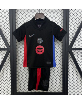 Barcelona FC 2024/25 Away Kids Apparel Replica Custom Jerseys Youth uniforms - Black