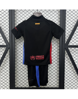 Barcelona FC 2024/25 Away Kids Apparel Replica Custom Jerseys Youth uniforms - Black