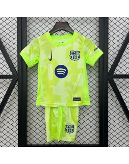 Barcelona FC 2024/25 Away Kids Apparel Replica Custom Jerseys Youth uniforms - Green